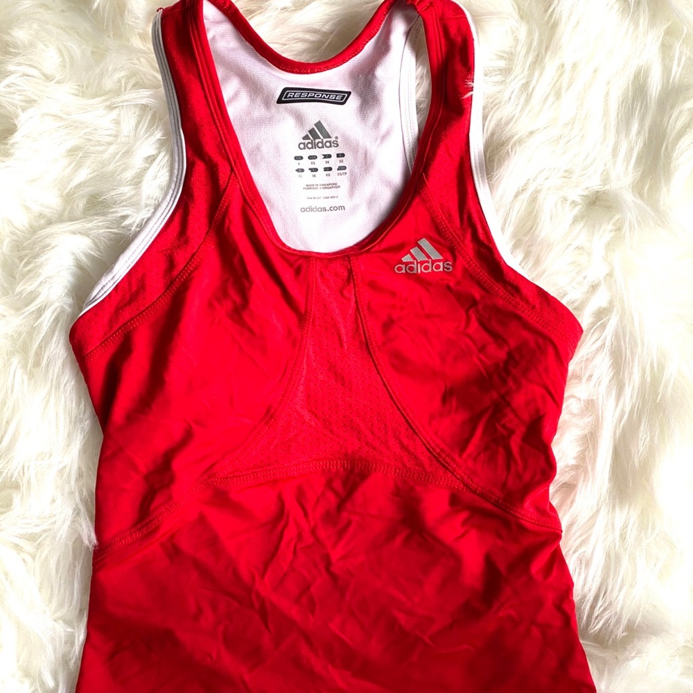 adidas Red Racerback Athletic Tank Top